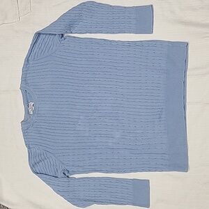 Kim Rodgers Cable Crew Neck Sweater Sz M